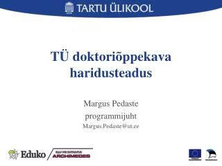 t doktori ppekava haridusteadus