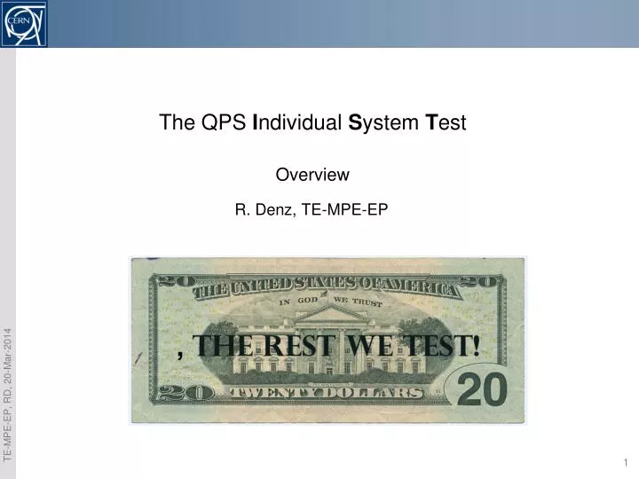 the qps i ndividual s ystem t est overview