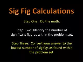 Sig Fig Calculations