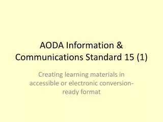 AODA Information &amp; Communications Standard 15 (1)
