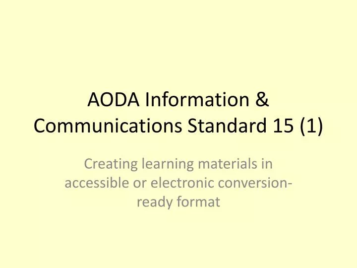 aoda information communications standard 15 1
