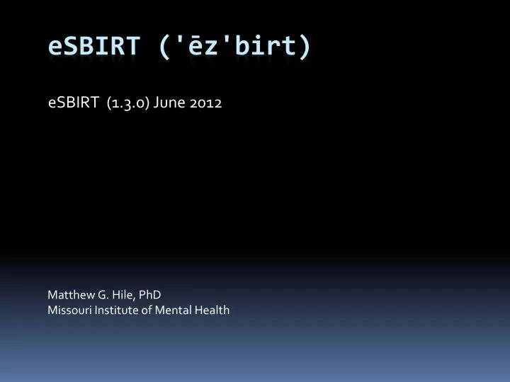 esbirt 1 3 0 june 2012