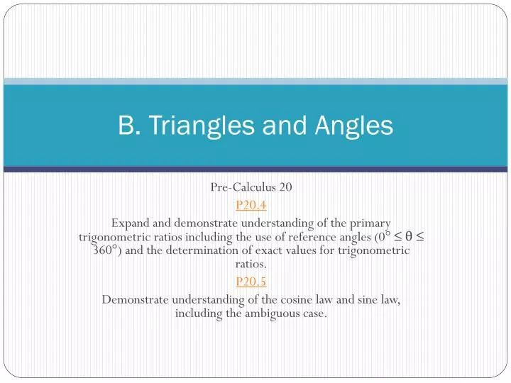 b triangles and angles