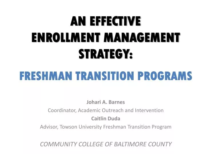 an effective enrollment management strategy