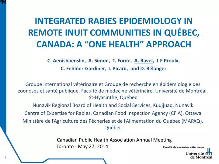 integrated rabies epidemiology in remote inuit communities in qu bec canada a one health approach