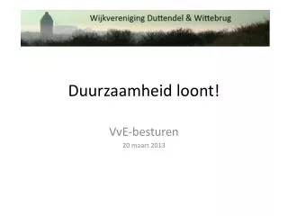 duurzaamheid loont