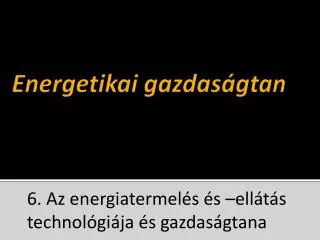 Energetikai gazdaságtan