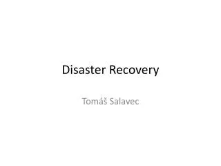 disaster recovery
