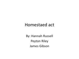 Homestaed act