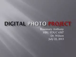 Digital photo project