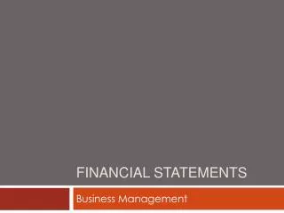 Financial Statements