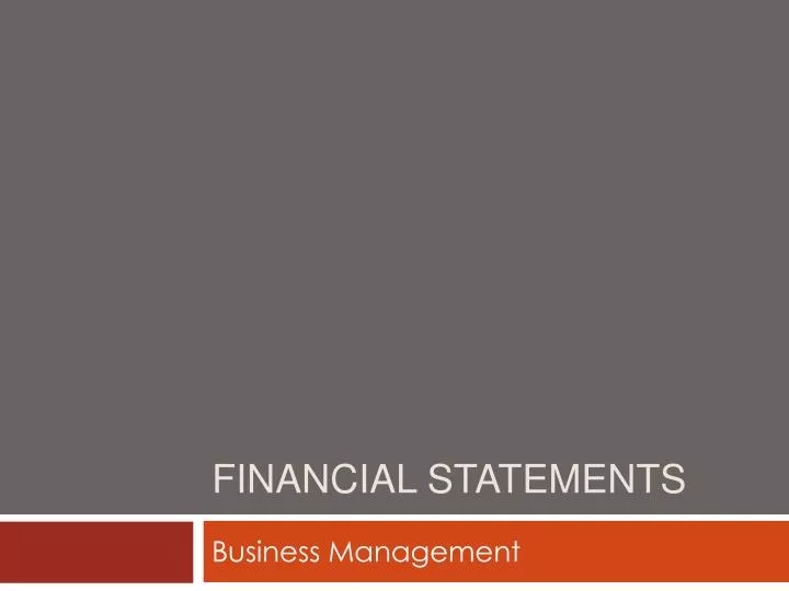 financial statements
