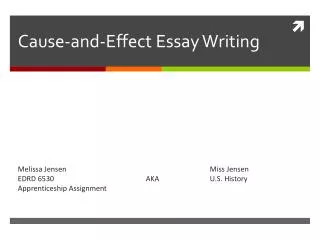 Cause-and-Effect Essay Writing
