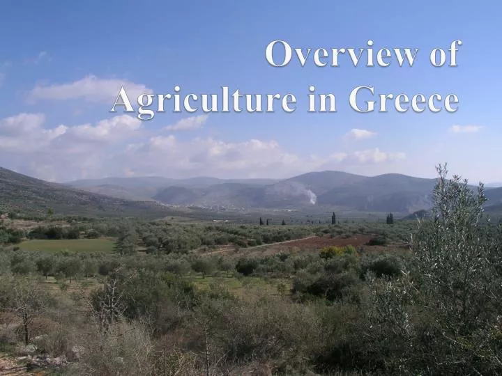 overview of agriculture in greece