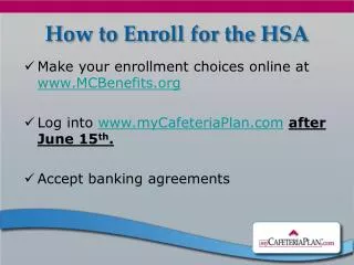 How to Enroll for the HSA