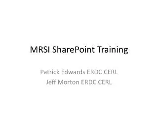 MRSI SharePoint Training