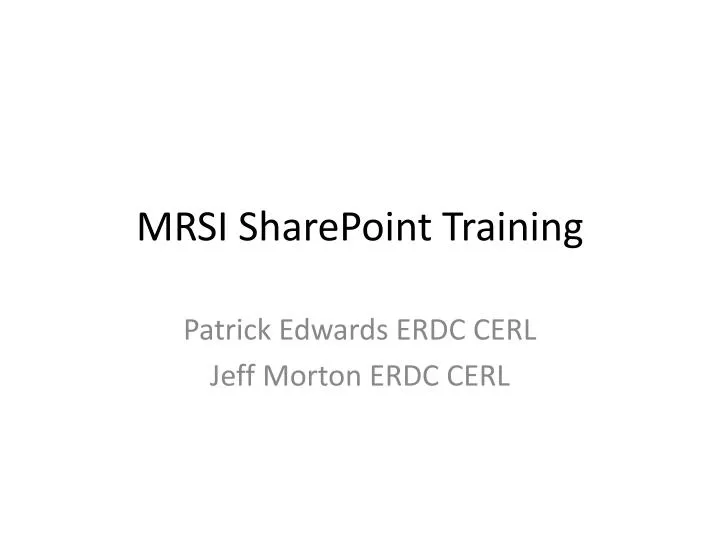 mrsi sharepoint training