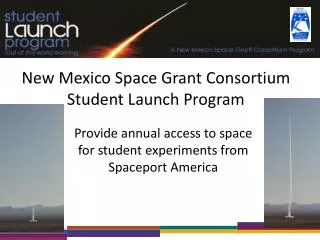 New Mexico Space Grant Consortium Student Launch Program