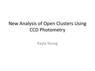 New Analysis of Open Clusters Using CCD Photometry
