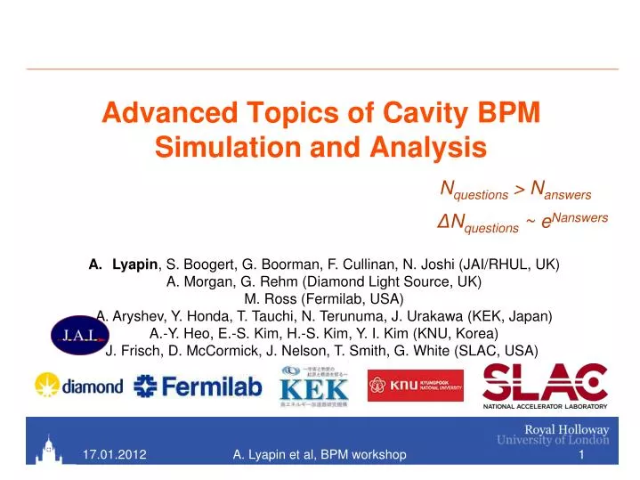 advanced topics of cavity bpm simulation and analysis