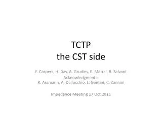TCTP the CST side