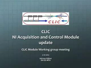 CLIC NI Acquisition and Control Module update