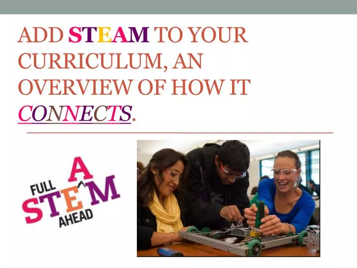 add s t e a m to your curriculum an overview of how it c o n n e c t s