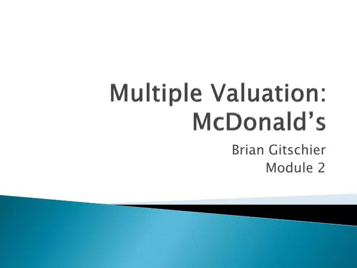 multiple valuation mcdonald s