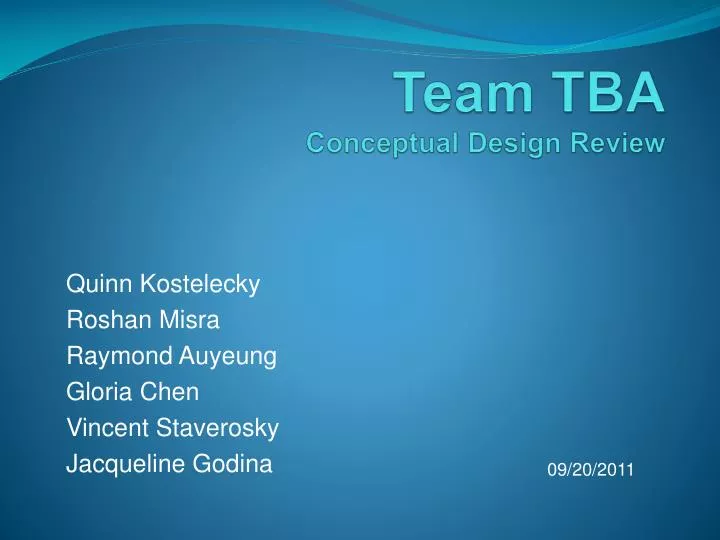 team tba conceptual design review