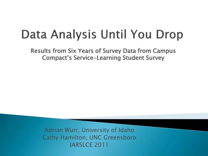 data analysis until you drop