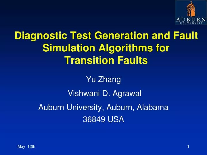 diagnostic test generation and fault simulation algorithms for transition faults