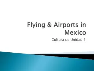 Flying &amp; Airports in Mexico