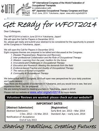 Get Ready for WFOT2014