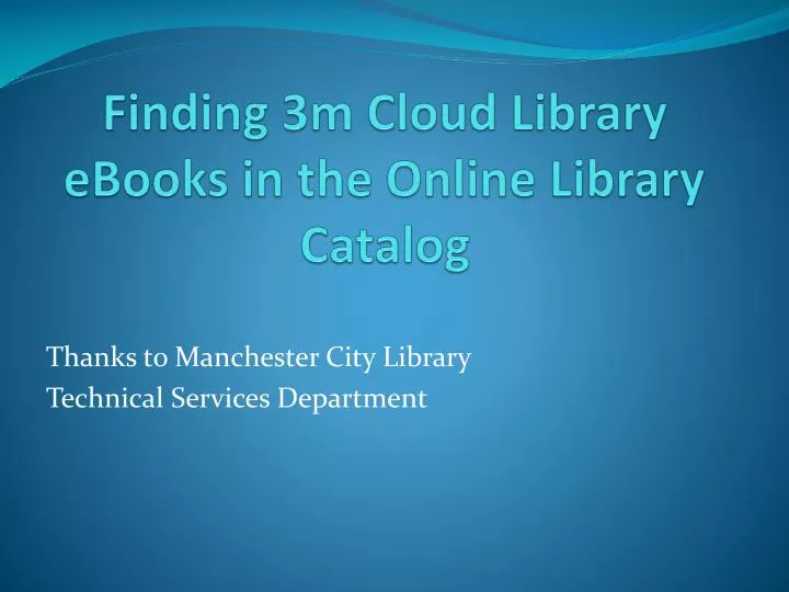 finding 3m cloud library ebooks in the online library catalog