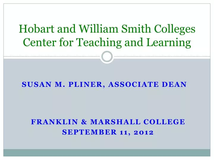 hobart and william smith colleges center for teaching and learning
