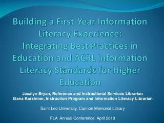 Jacalyn Bryan, Reference and Instructional Services Librarian
