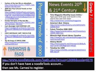 News Events 20 th &amp; 21 st Century