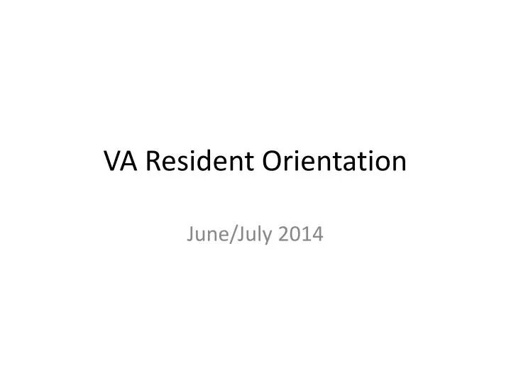 va resident orientation