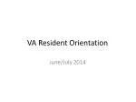 VA Resident Orientation: Key Messages for June/July 2014 - slide 1