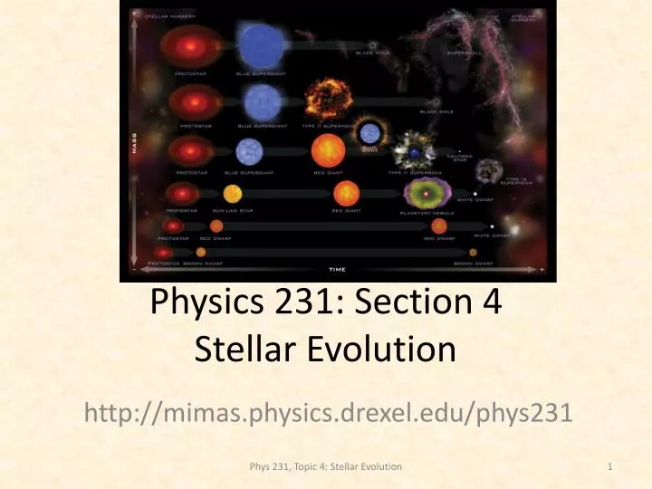 physics 231 section 4 stellar evolution