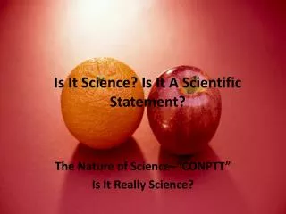 Is It Science? Is It A Scientific Statement ?
