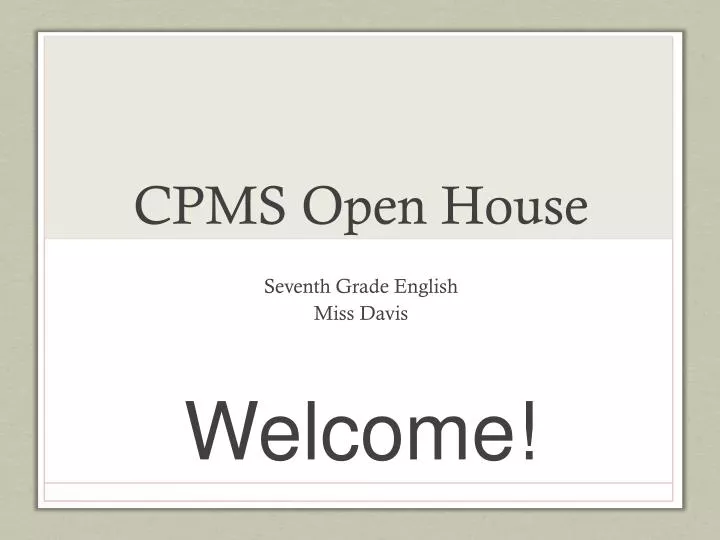 cpms open house