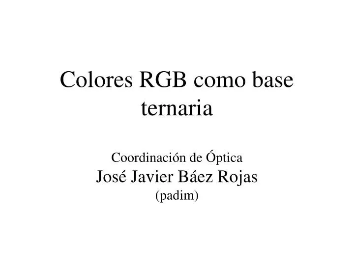 colores rgb como base ternaria