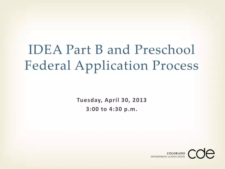 idea part b and preschool federal application process