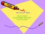 Pre-AP Math Curriculum Night: Yearly Plan Overview for 6th Graders - slide 1