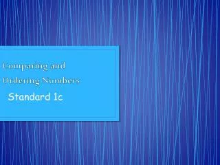 comparing and ordering numbers