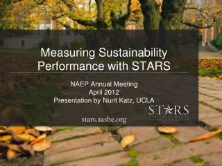 Measuring Sustainability Performance with STARS