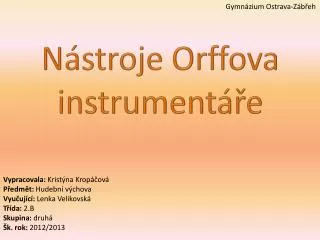 Nástroje Orffova instrumentáře