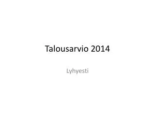 Talousarvio 2014