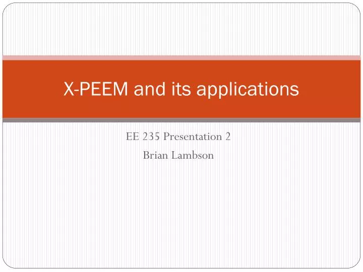 x peem and its applications